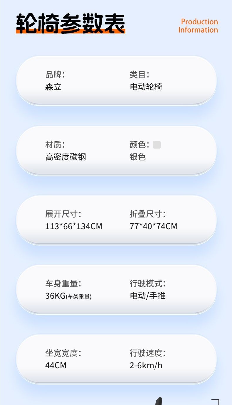 Senli Fully Automatic Intelligent Electric Wheelchair for Elderly and Disabled People, Foldable Lightweight Four-Wheel Mobility Scooter
