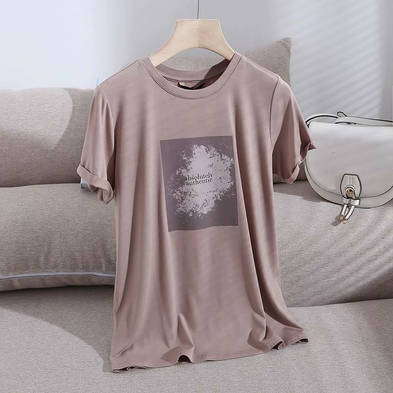 summer loose drape letter printing T-shirt NSAM52406