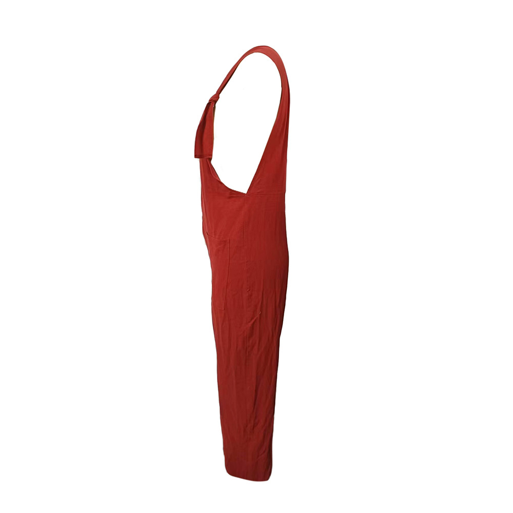 Women Clothing Summer Casual Loose Strap Jumpsuit Suspender Trousers Women