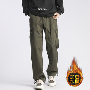 Charge pants men's autumn and winter cashmere pants 2024 new spring overalls functional pants trendy sports loose casual pants