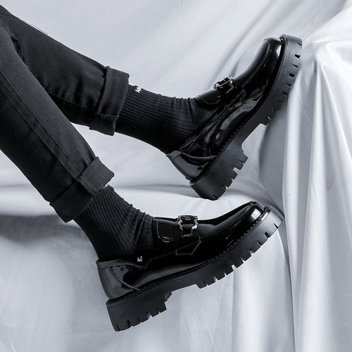 Men's slip-on leather shoes, shiny pointed toe casual shoes, trendy shoes, physical store supply, dropshipping 21288-R