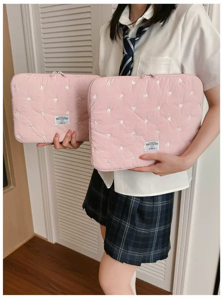 Korean Polka Dot Embroidered Handheld Tablet Bag Lightweight Inner Sleeve Bag 13.5inch Women's Handheld Laptop Bag