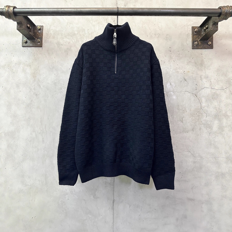 2026 ceiling poison home version donkey checkerboard wool blend knit sweater half-zip pullover sweater for men and women 2026 ceiling poison home version donkey checkerboard wool blend knit sweater half-zip pullover sweater for men and women