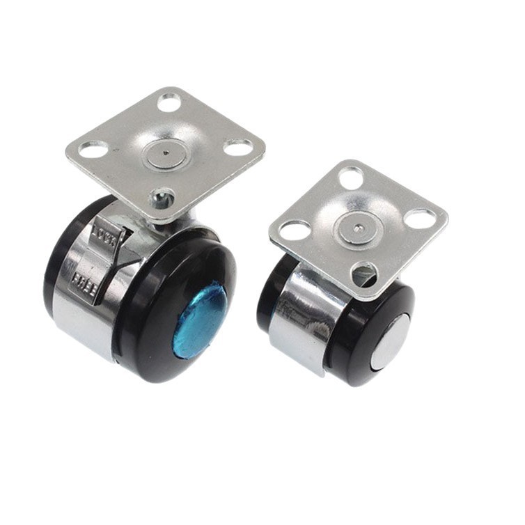 1.5寸2寸合金万向轮平板柜子脚轮家具转向静音轮电器沙发轮办公轮