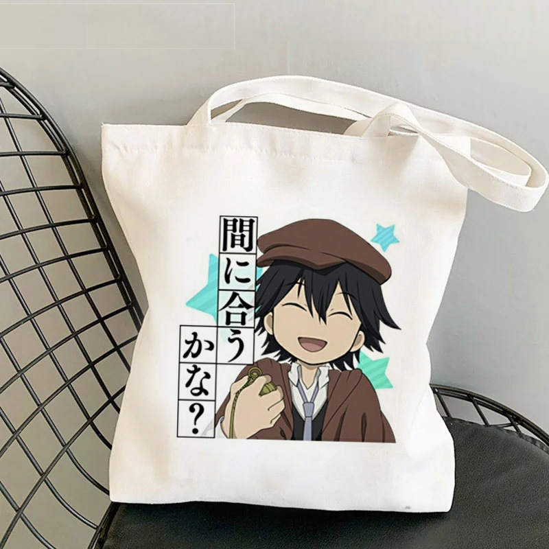 Comercio extranjero transfronterizo Bungou Stray Dogs impresión bolsa de lona Harajuku bolsa de hombro bolsa de moda bolsa de compras
