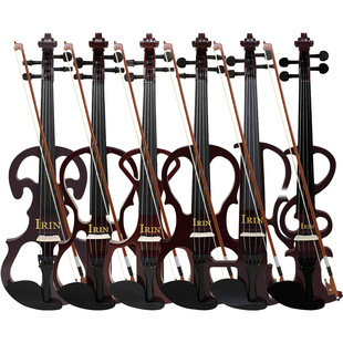 Dark Red Electro-Acoustic Violin Professional Performance Grade Electronic Violin for Beginners to Play Electro-Acoustic Violin Instruments