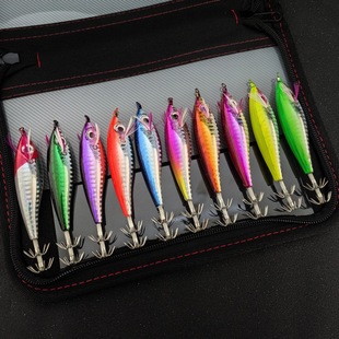 Laser round belly fish horizontal shrimp octopus squid hook eight belt luya bait fake shrimp wood shrimp simulation luminous fish