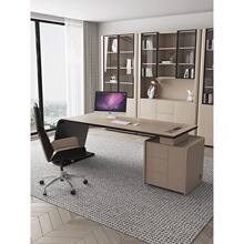 意式轻奢书桌电脑桌书房家用L型办公桌设计师烤漆简约现代书桌椅