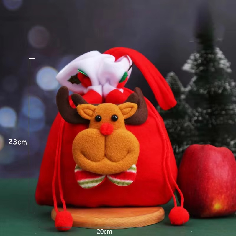 クリスマスギフトバッグ サンタクロース 雪だるま リンゴ収納袋 クリスマスイブ キャンディギフトバッグ クリスマス サンタクロース|undefined