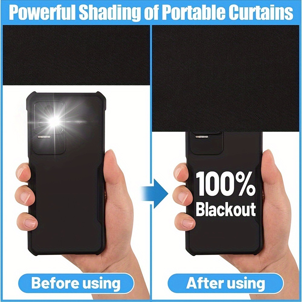 Portable Travel Curtain 420D Oxford Cloth Full Shading Cloth Cuttable Punch-free Curtain Shade