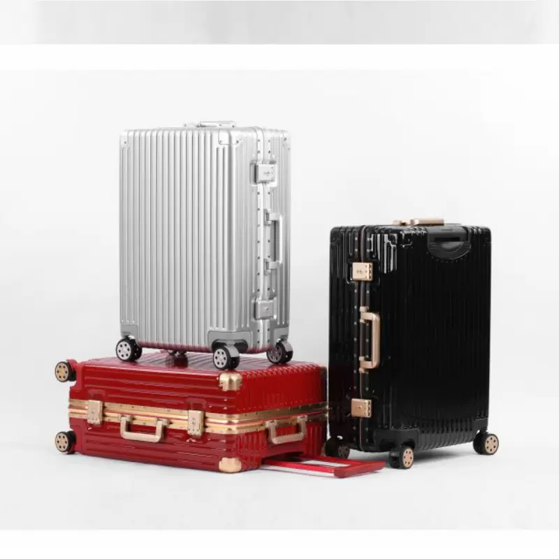 厂家直供网红高颜值铝框拉杆箱简约学生行李箱男女20寸分销