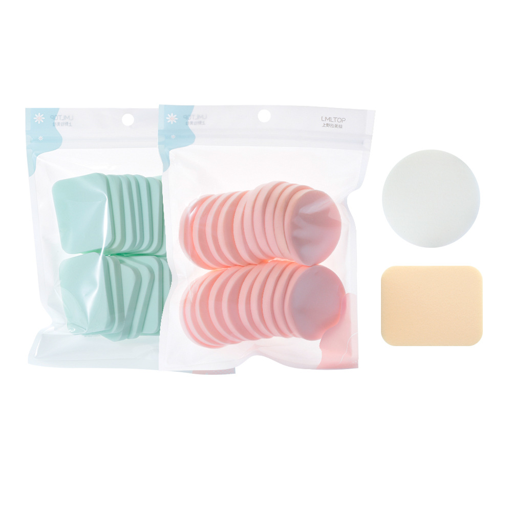 Esponja de maquillaje LMLTOP, paquete de 20 unidades, esponja de maquillaje de doble uso húmedo y seco B0889, esponja redonda al por mayor
