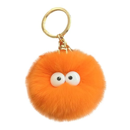 Cute imitation rex rabbit hair ball keychain pendant ins internet celebrity plush small briquette school bag bag pendant gift