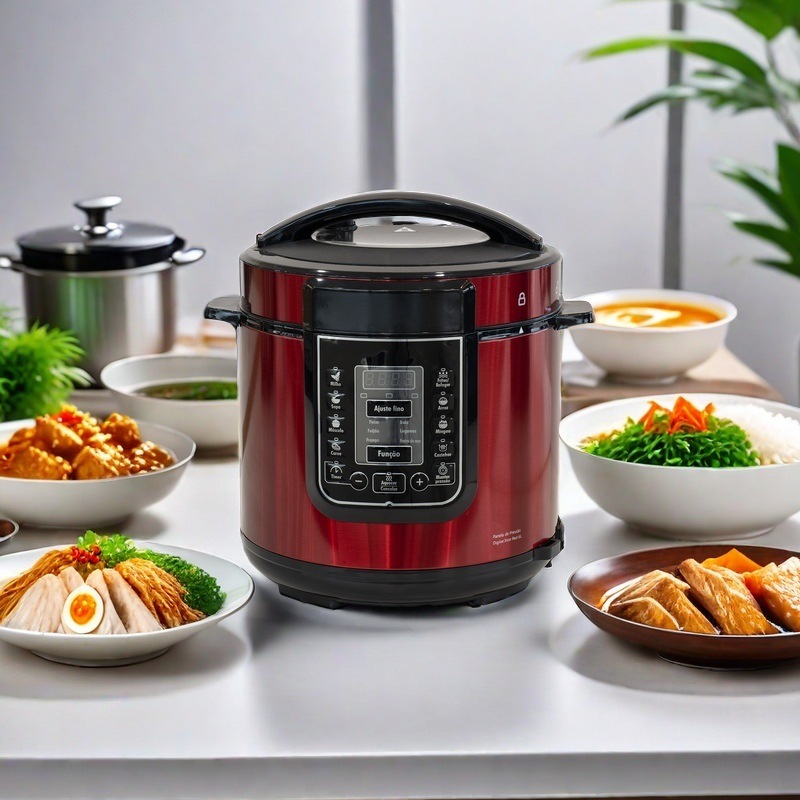 Foreign Trade 4L/5L/6L Electric Pressure Cooker with Reservation Function for Cooking Rice and Soup, Black Crystal Inner Pot, Smart Cooking Pressure Cooker