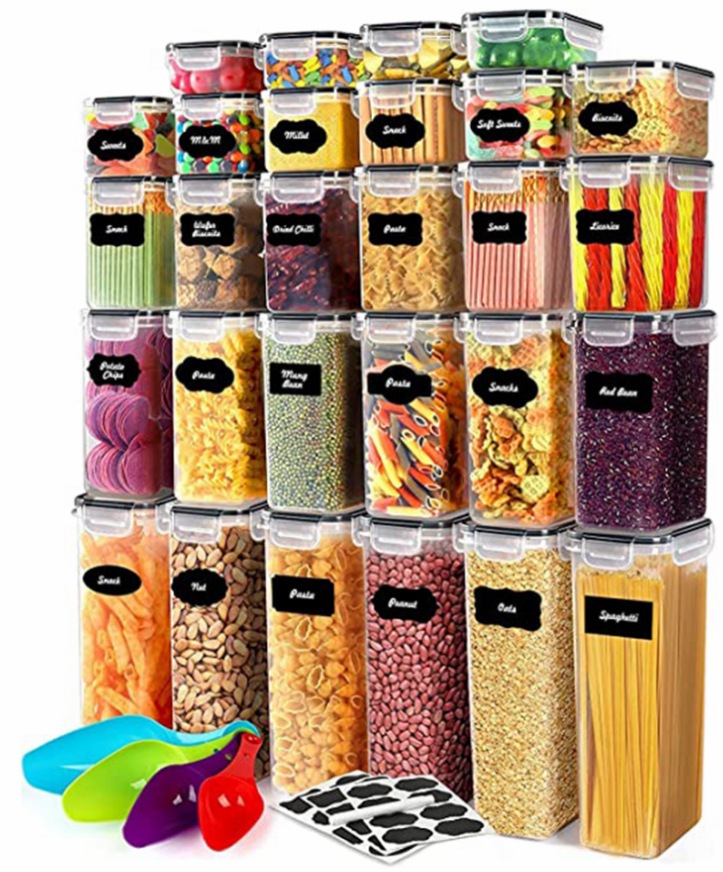 Silica Gel Material Solid Color Pattern Casual Style New Products In Stock Pp Material Crisper Sealed Jar Refrigerator Kitchen Food Can Cereals Storage Jar Snack Storage
