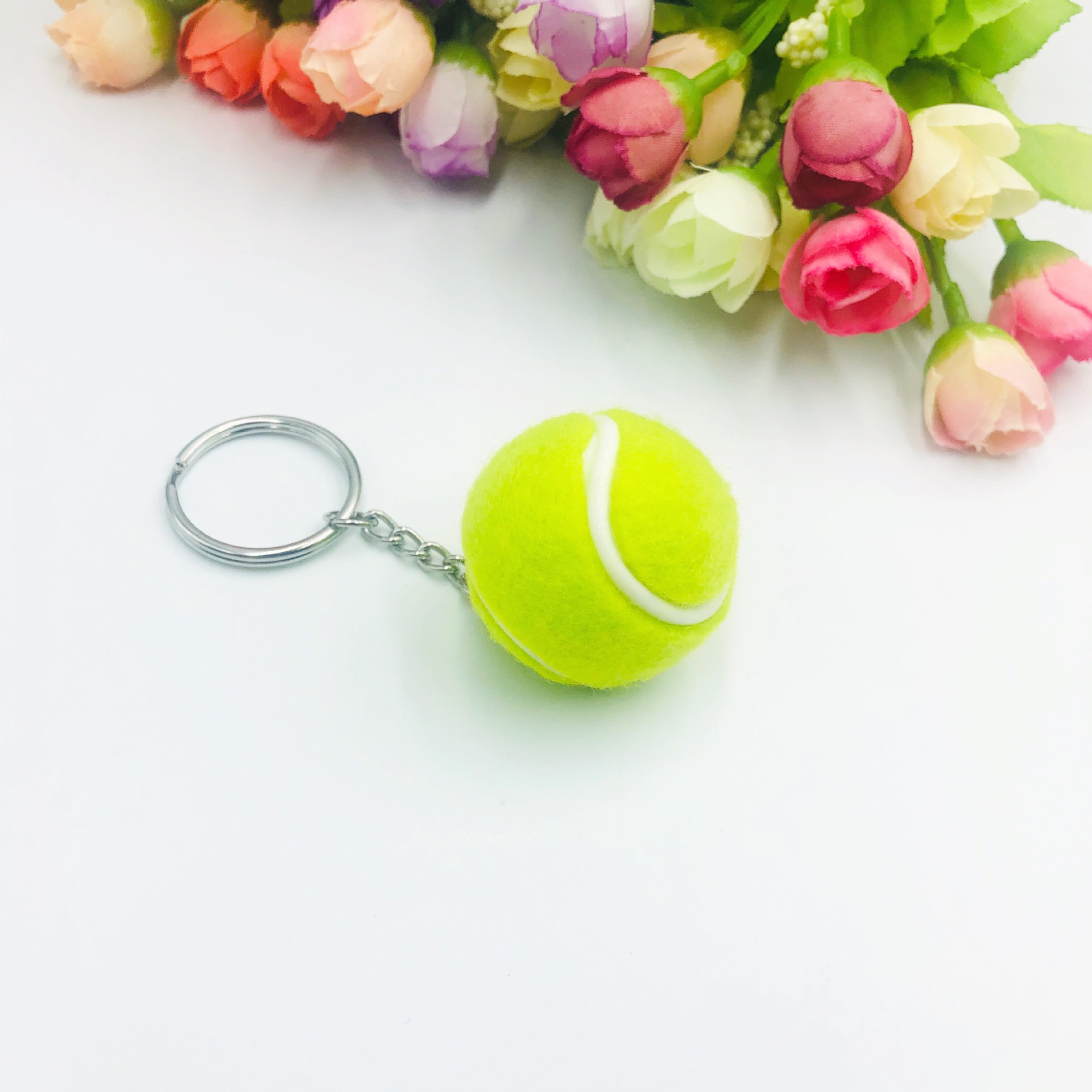 Mini simulación de tenis llavero colgante adornos deportivos ventiladores pequeños regalos transfronterizos
