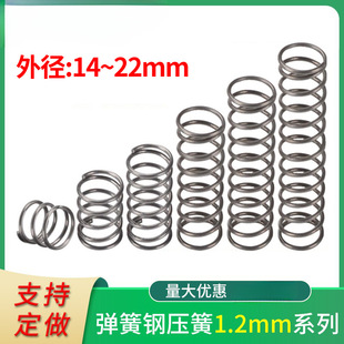 Spring pressure spring wire diameter 1.2 outer diameter 14-22mm mechanical accessories size spring compression yellow