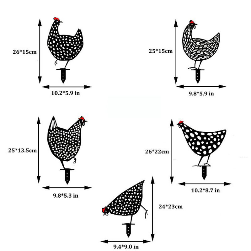 跨境Chicken Yard Art田园鸡草坪园林摆放创意园林插牌仿真摆件