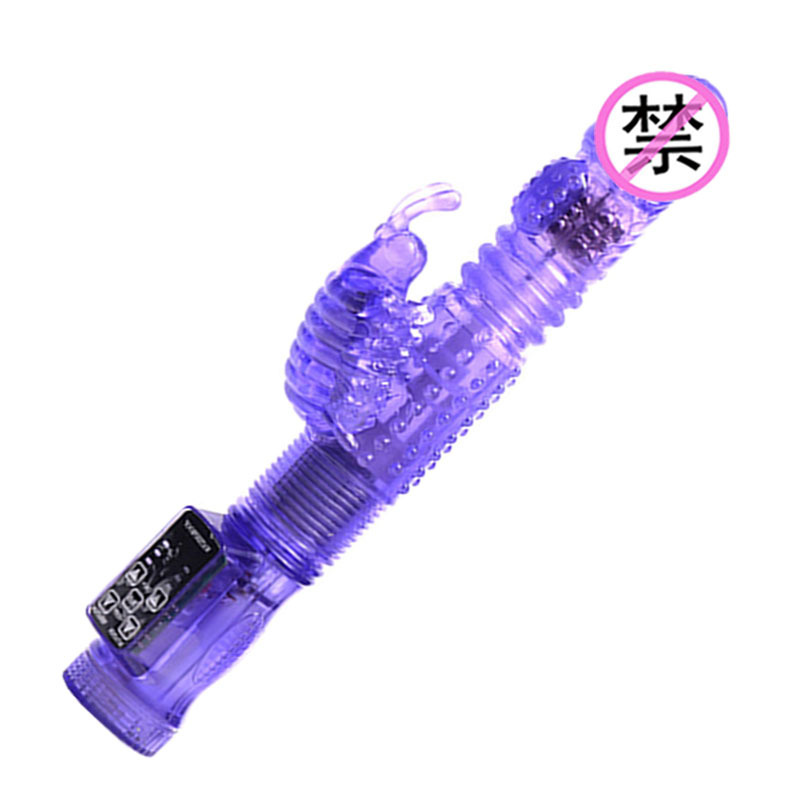 Productos adultos del sexo al por mayor de la abeja-atracción de mariposa VIBRADOR ELÉCTRICO telescópico rebordear palo masaje AV palo Dispositivo de masturbación femenina