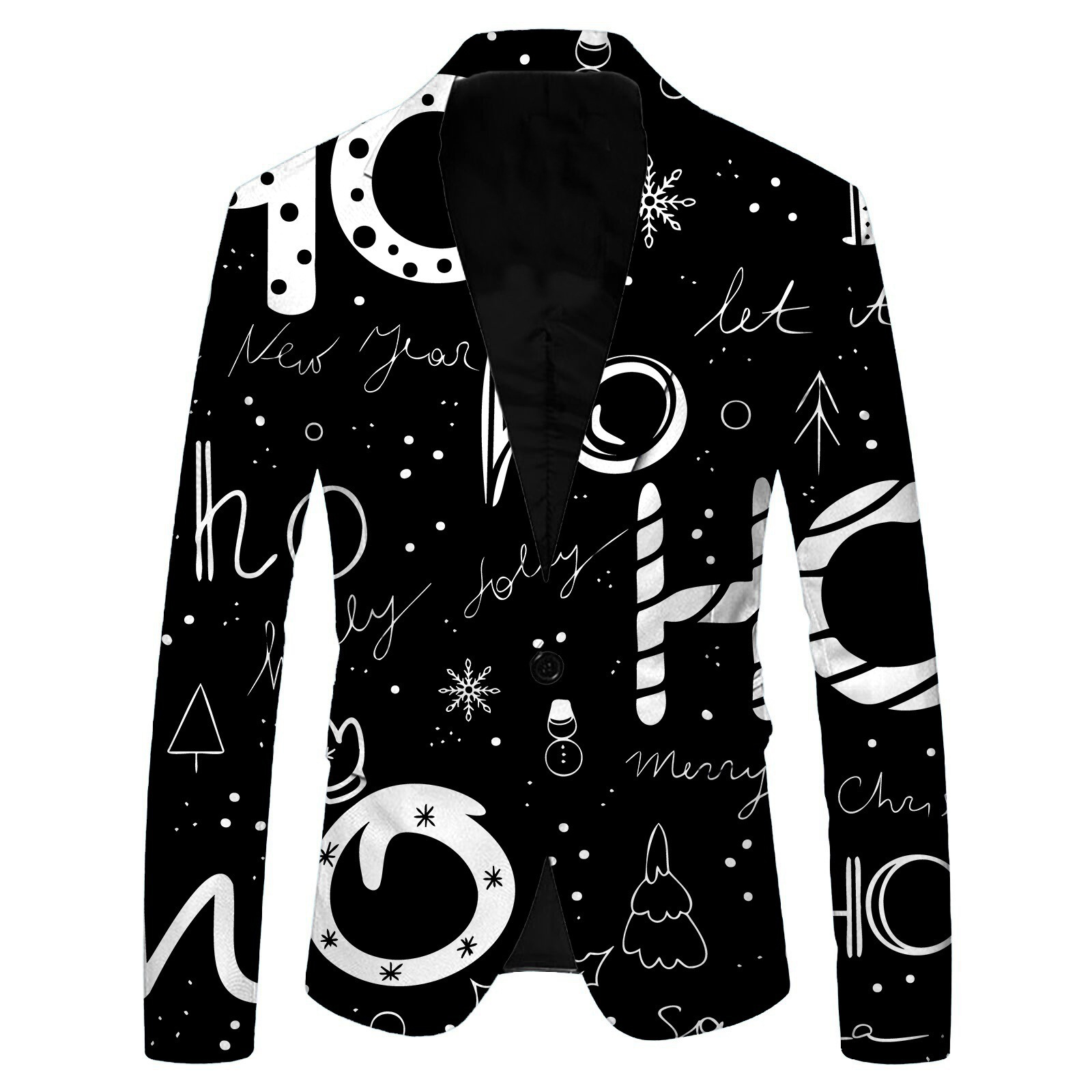Comercio exterior europeo y americano nuevo estilo 2024 nueva moda casual letras navideñas chaqueta de traje para hombre WL008