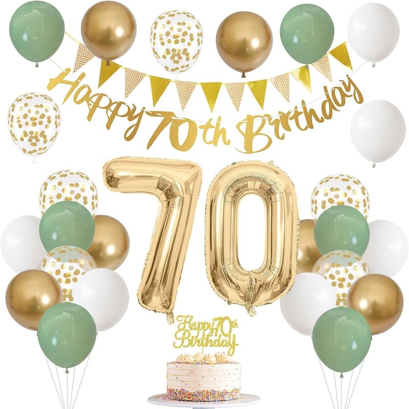 グリーンゴールド誕生日パーティーフラグバルーンインサートデジタルホイルバルーンクロスボーダー1歳の誕生日装飾アレンジメントセット|undefined