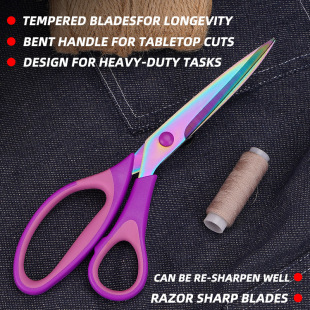 Manufacturer Customized Stainless Steel Three-Piece Titanium-Plated Scissors, Office Scissors, Home Tailor Scissors, Handmade Art Scissors