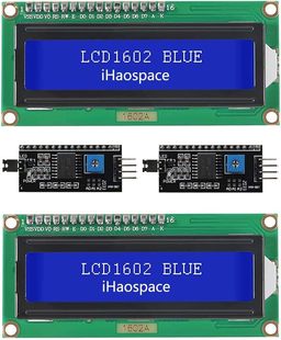 Ihaospace 2 Stücke 1602 16X2 Lcd Display Blau + I2C Schnitt