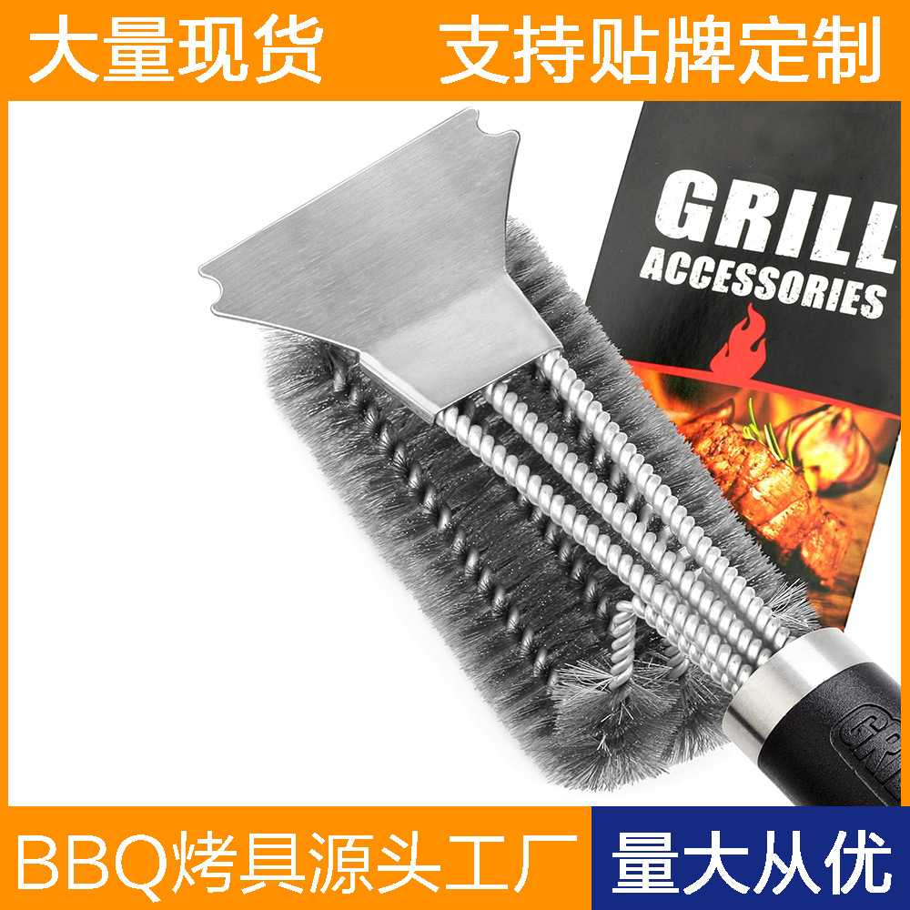 Spot Amazon venta caliente transfronteriza cepillo de limpieza de barbacoa al aire libre BBQ parrilla malla horno cepillo de limpieza de alambre herramienta