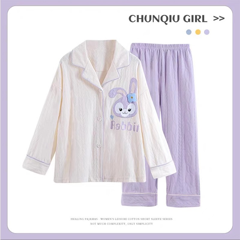 2025 nuevo pijama infantil niñas otoño delgado algodón de manga larga dibujos animados lindo conjunto de ropa para padres e hijos