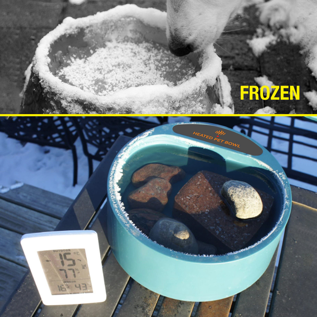 Suministros para mascotas Tazón de calefacción Tazón de comida para gatos y perros Tazón de agua de aislamiento automático interior al aire libre Tazón de agua para pájaros Bebederos Ventas directas de fábrica