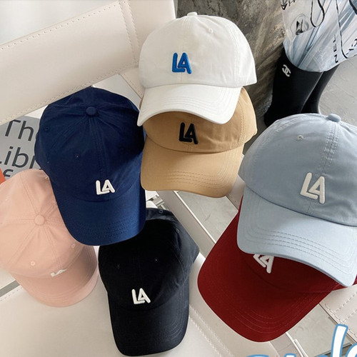 Popular style women's spring and summer LA letter baseball cap men's Korean version soft top casual sunshade duckbill hat 