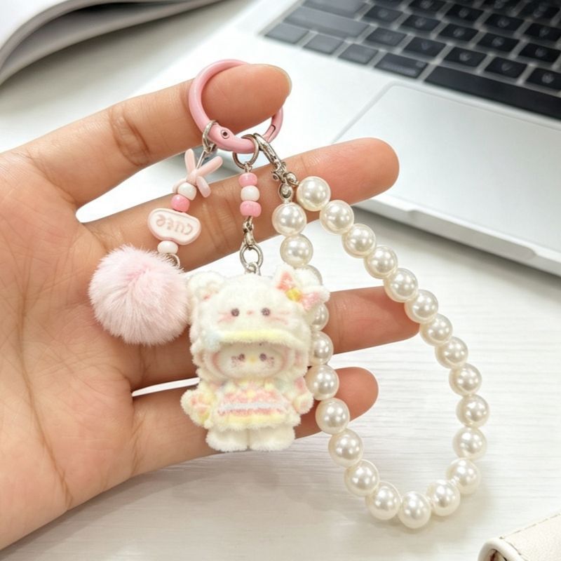 Cute 3D Cat Bow Student Backpack Cartoon Keychain Accessory for Girls' Bags, Gift for Girlfriend or Best Friend