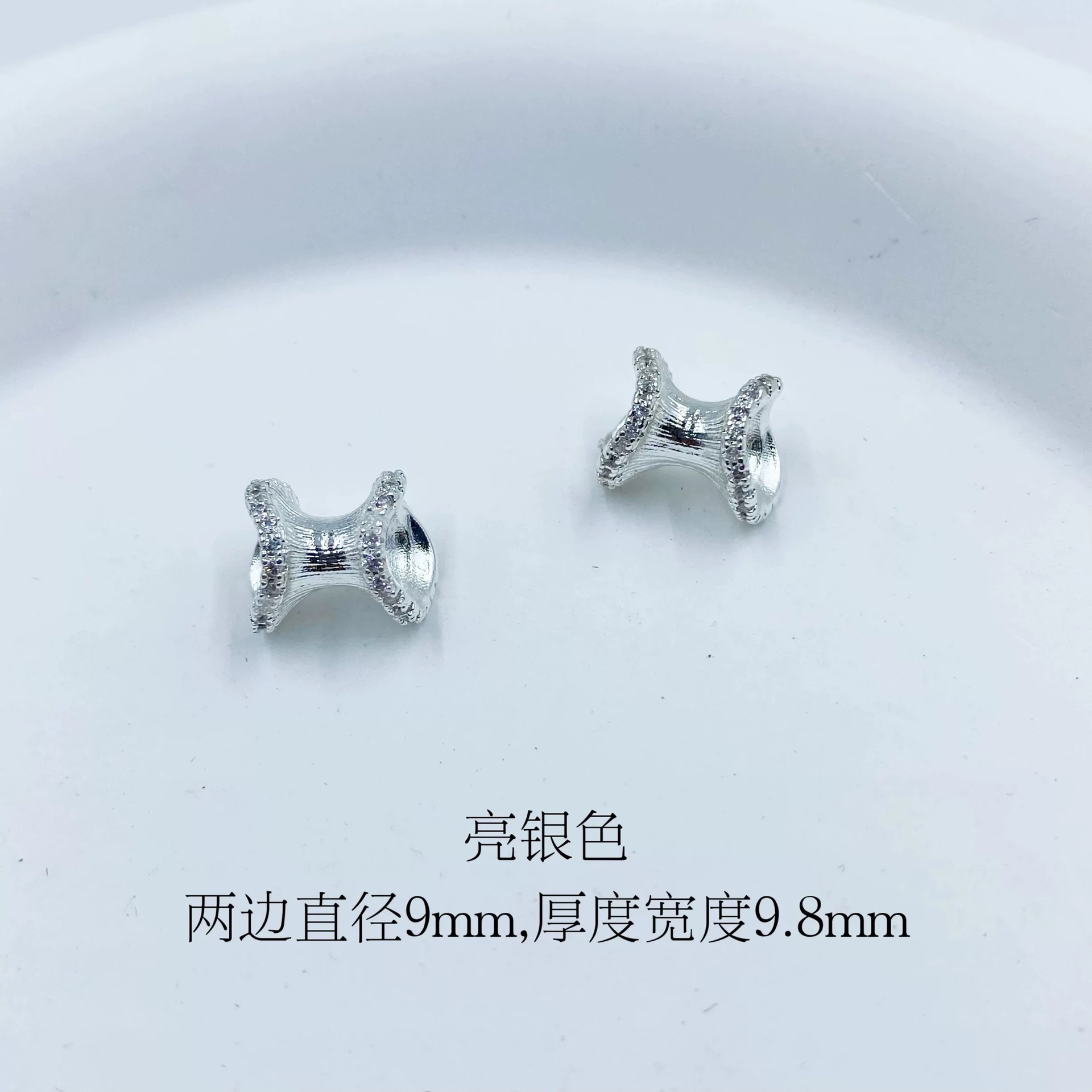 Color-Preserving Zircon Inlay Irregular Double-Headed Flower Bead Spacer Crystal DIY Handmade Bracelet Materials Accessories