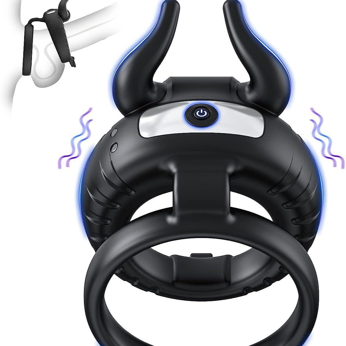 Bull Head Vibrating Ring with Prostate Massager, 10 Frequencies, Magnetic USB Charging — detail image 6