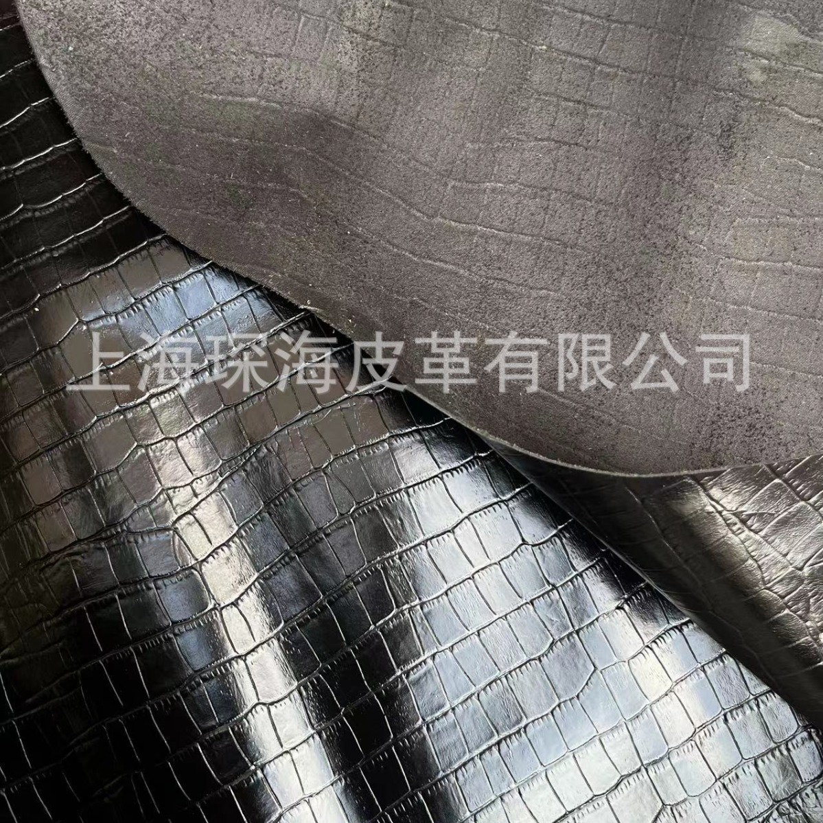 头层牛皮 皮革皮料 牛皮面料 整张牛皮 竹节纹 黑色