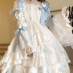 白超多冬ティンランド長袖Lolitaワンピース姫袖ワンピース