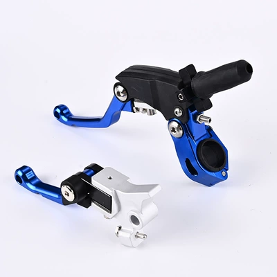 Off-road motorcycle anti-fall, labor-saving folding clutch handle, ASV modification accessories, Bosuer brake handle (Motosiklet ləvazimatları və aksesuarları) - blue