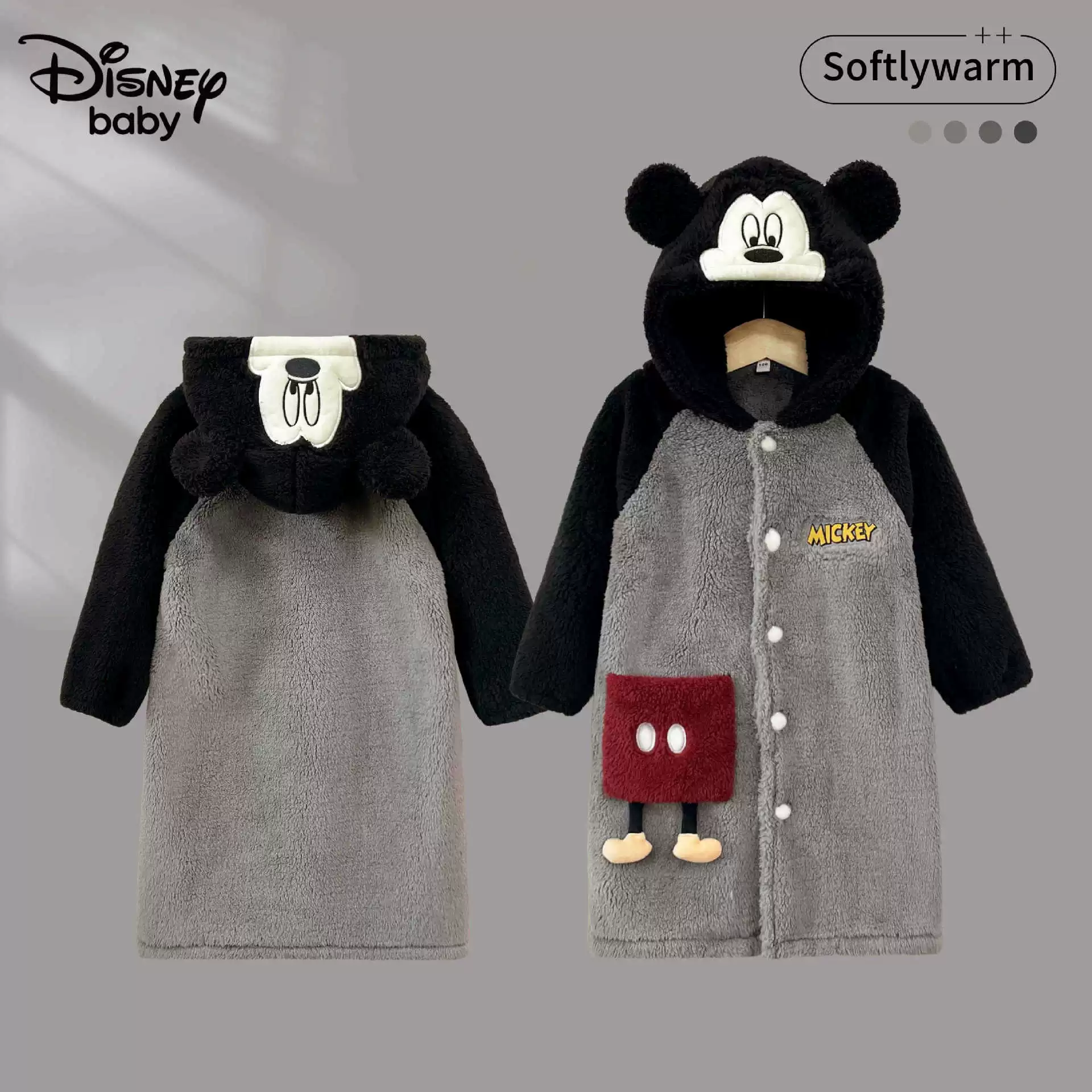 Детская ночная рубашка Disney, халат для мальчика, ночная рубашка для девочки, бархатная осенне-зимняя толстая мягкая пижамная куртка на флисовой подкладке в Северной Америке