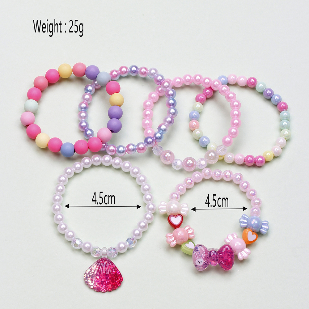 Fashion Letter Butterfly Plastic Beaded Kid's Bracelets 6 Pieces display picture 10