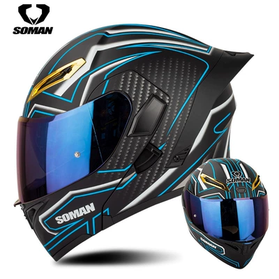 Motosiklet kaskı (dəbilqə): film - matte-black-blue-flower-with-blue-slice-s