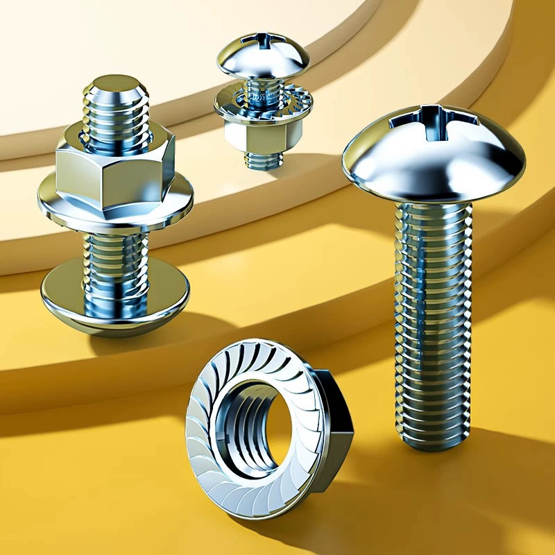 Оцинкованный крестообразный винт с плоской головкой, набор зубчатых гаек с фланцем, большой зонтик, винт с большой головкой, машинный винт M3M4M5M6M8
