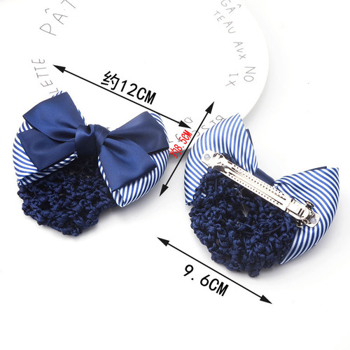 Bow hair net net pocket spring clip top clip professional hair flower nurse hotel property female hair net flower hair clip