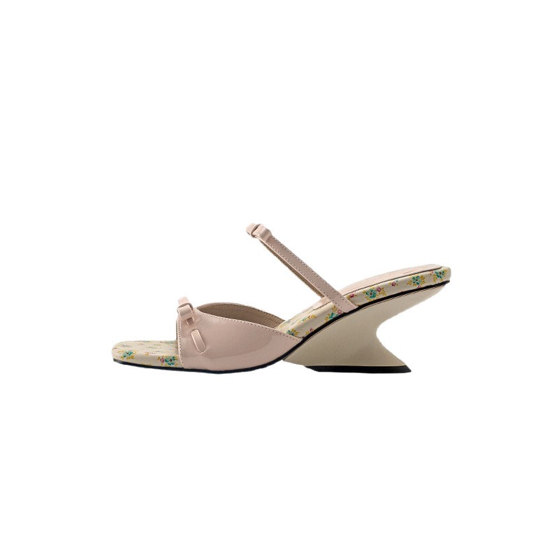 Sandalias de cuña con moño de PU image 5