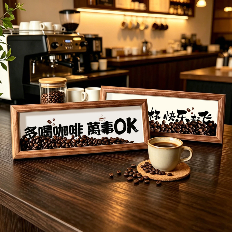 Coffee bean ornament horizontal display stand, creative sideboard decoration for coffee shop, entranceway decorative painting, living room picture frame, tea room gift Coffee bean ornament horizontal display stand, creative sideboard decoration for coffee shop, entranceway decorative painting, living room picture frame, tea room gift