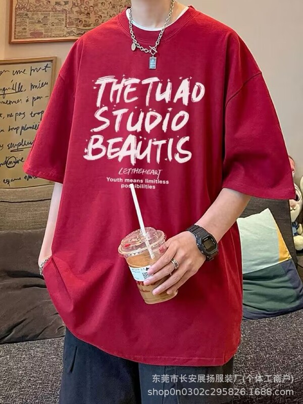メーカー卸売人気の男性と女性のための半袖Tシャツ、国民的トレンドデザインプリントカップル夏ルーズトップTシャツ男性用|undefined