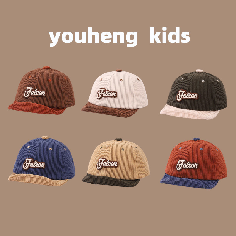 Sombreros para bebés coreanos primavera y otoño nuevos tipos de velcro de un año de viajes casuales para niños con gorras de lengua de goma suave