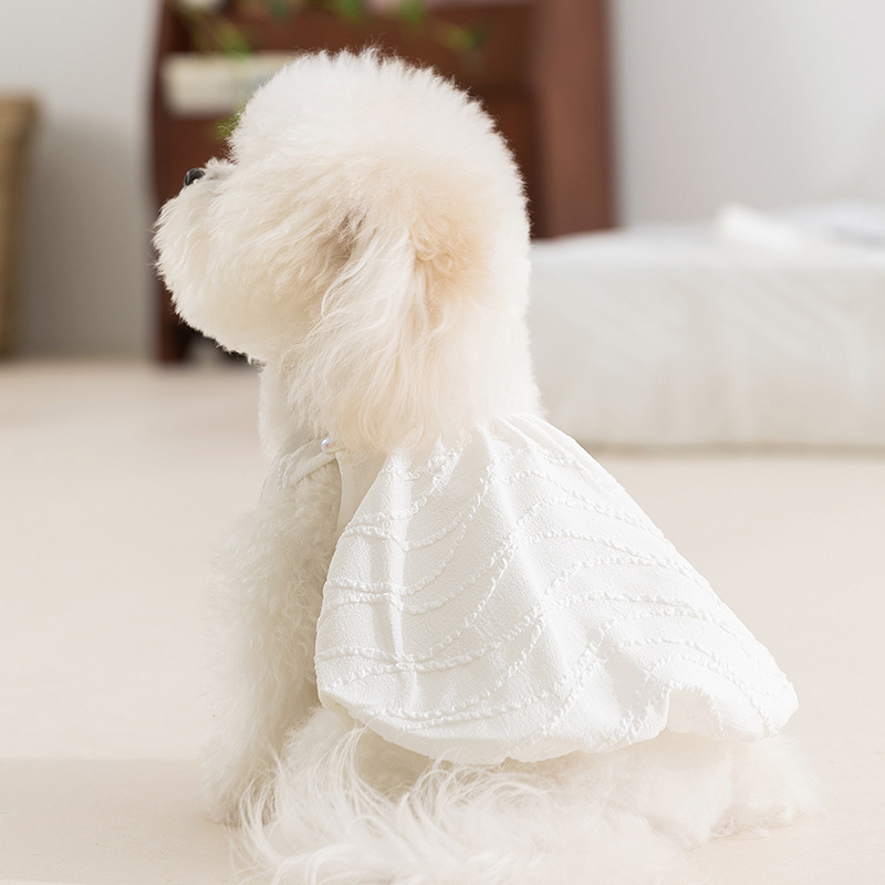 Primavera y verano perros princesa Jacquard esling vestido de brotes de flores felina falda de dos patas Teddy pet dog dress