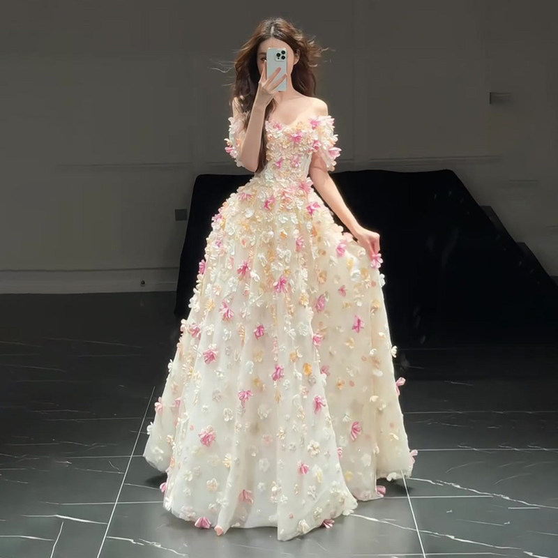 Super Fairy-Like Engagement Dress, Bridal Robe for Women, 2026 New Model, Light Luxury Niche High-End Bridal Toast Dress, Light Wedding Dress Super Fairy-Like Engagement Dress, Bridal Robe for Women, 2026 New Model, Light Luxury Niche High-End Bridal Toast Dress, Light Wedding Dress