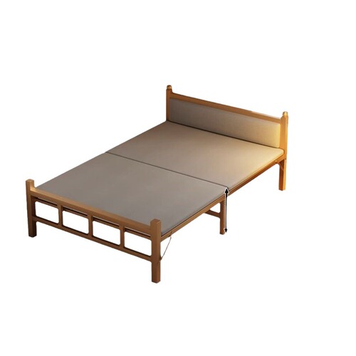 Folding sheet single bed home office lunch break simple bed double bed 1.2 meters dormitory rental room hard bed iron bed