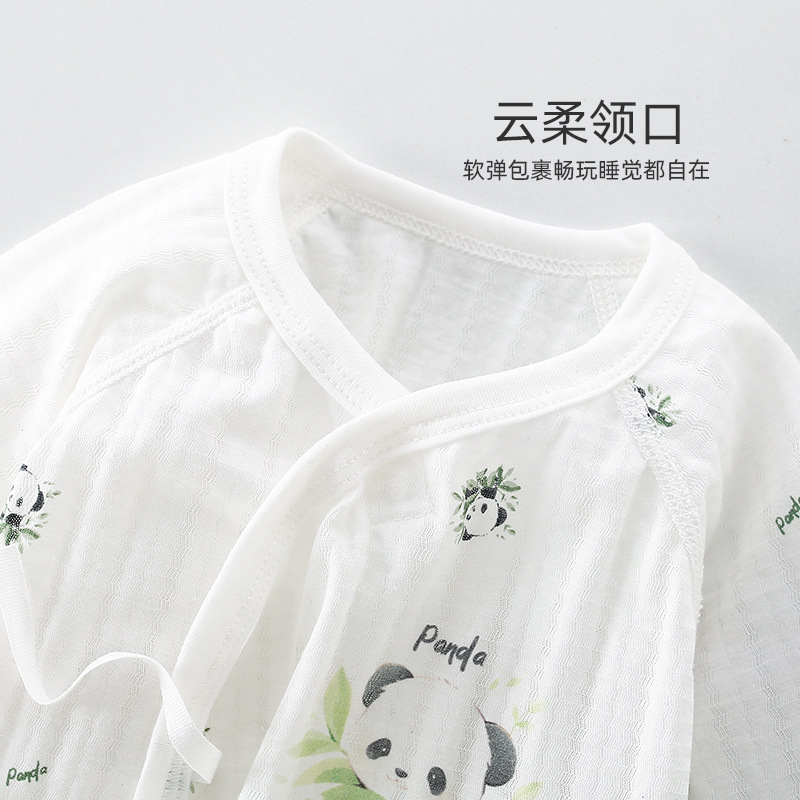 Newborn Baby Half-Back Summer Model Boneless Pure Cotton Ultra-Thin Air Conditioning Suit First Sleepwear Full Moon Top Baby Monk Suit